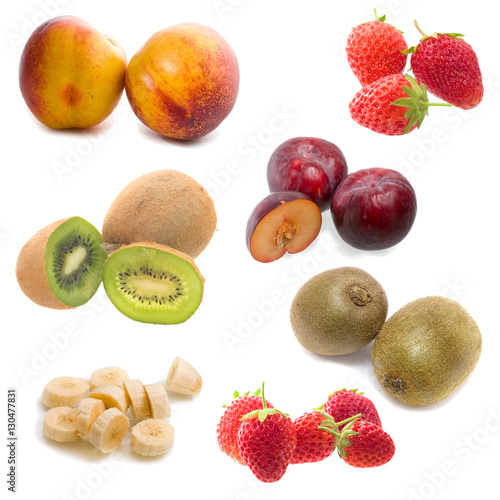 Fruit collage in white background