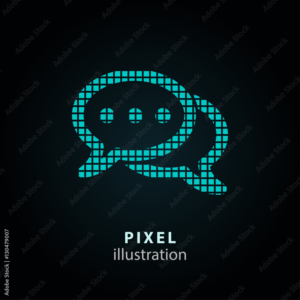 Chatting - pixel illustration. Chatting - pixel illustration.