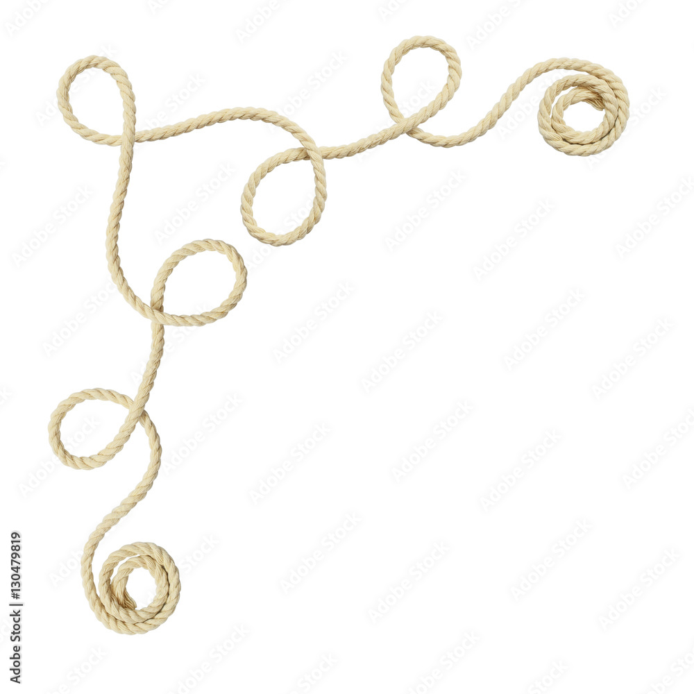 Beige cotton rope corner Beige cotton rope corner