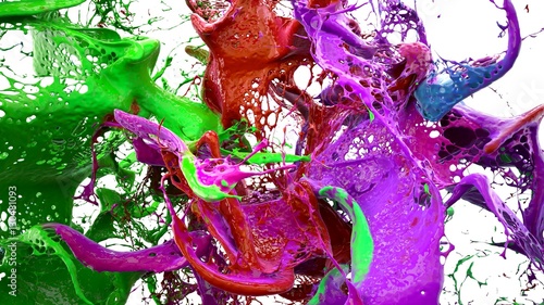 liquid ink colourful eplosion. 3d illustration