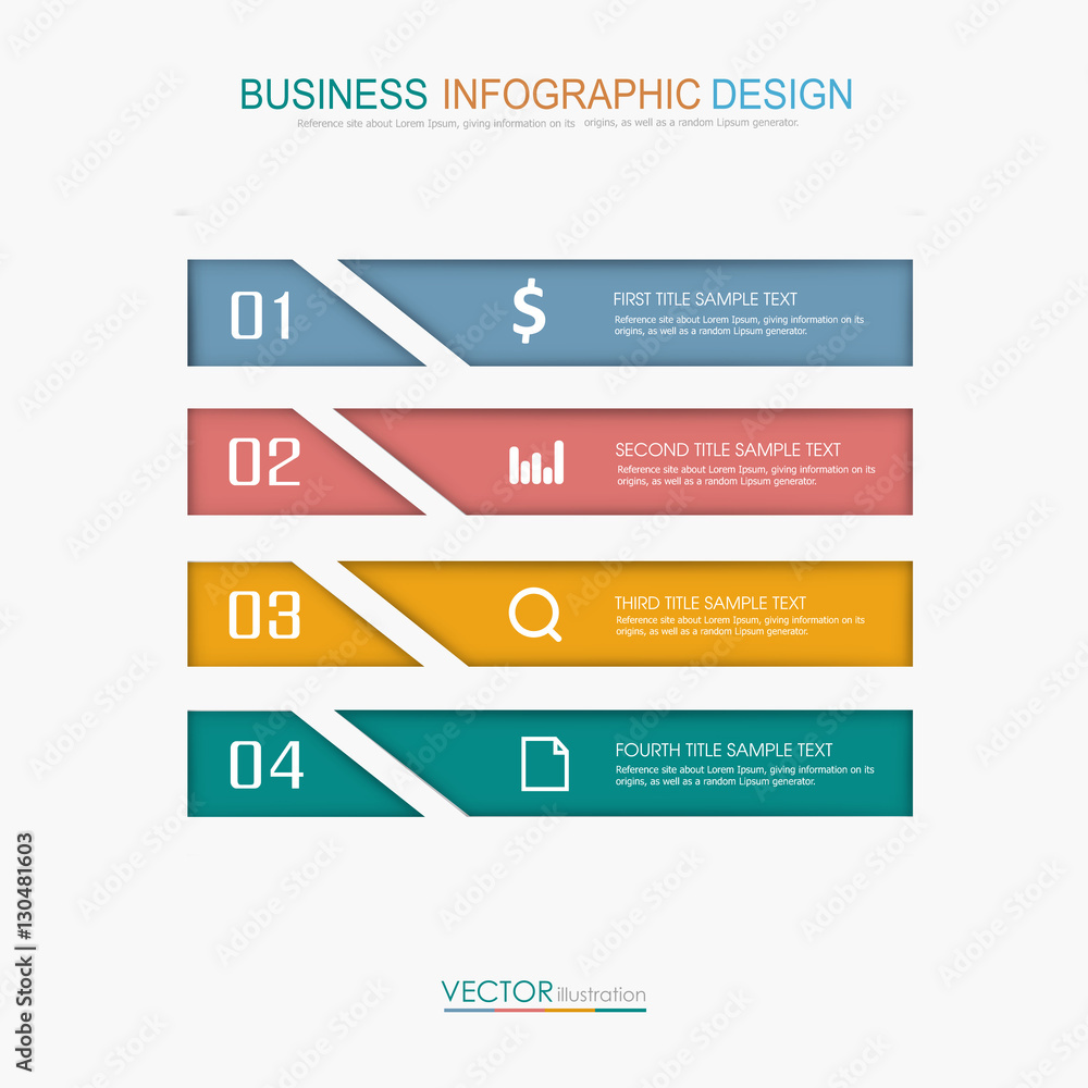 Fototapeta premium infographic flat vector design element with paper art illustrati