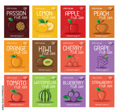  Fruit Jam labels design template