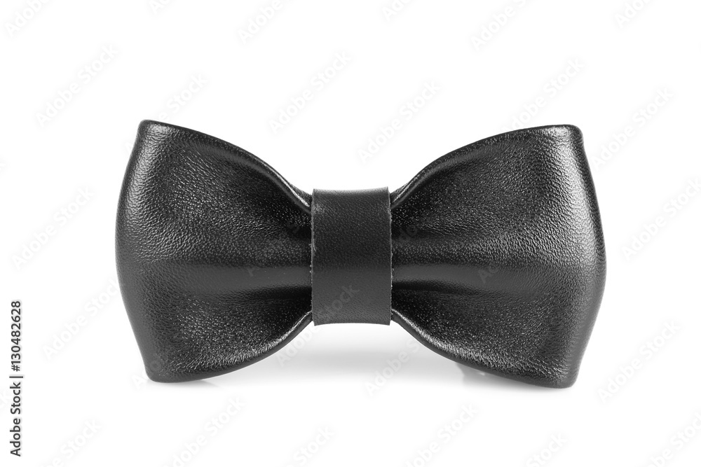 Leather bow tie isolated on white Leather bow tie isolated on white