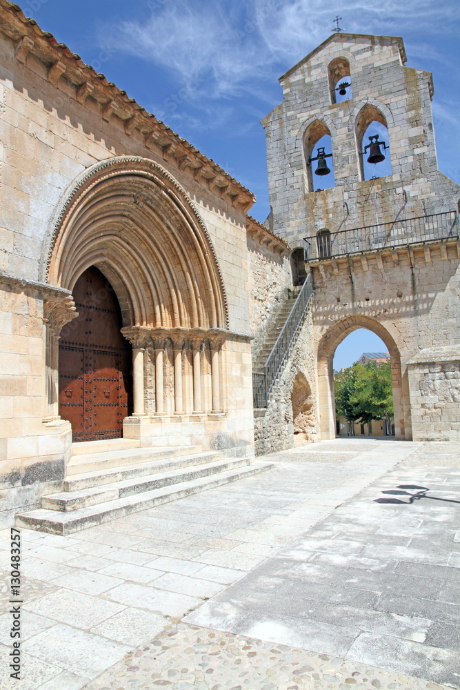 Romanesque church in Arcas del Villar village Cuenca Spain