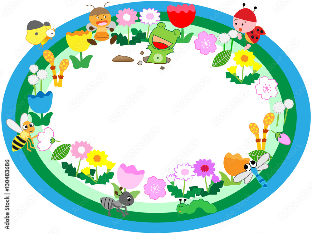 Naklejka premium 春のタイトルフレーム