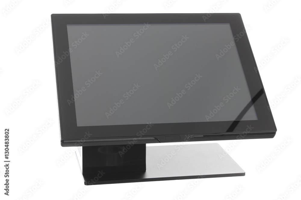 Point Of Sale System with Screen Monitor On White Background Point Of Sale System with Screen Monitor On White Background