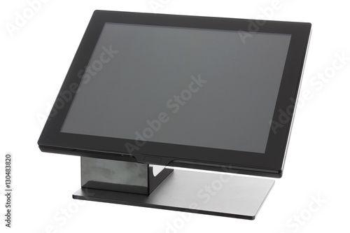 Point Of Sale System with Screen Monitor On White Background photo