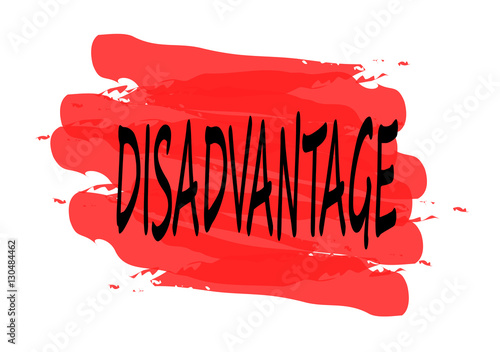 Fotografie disadvantage red banner on white background