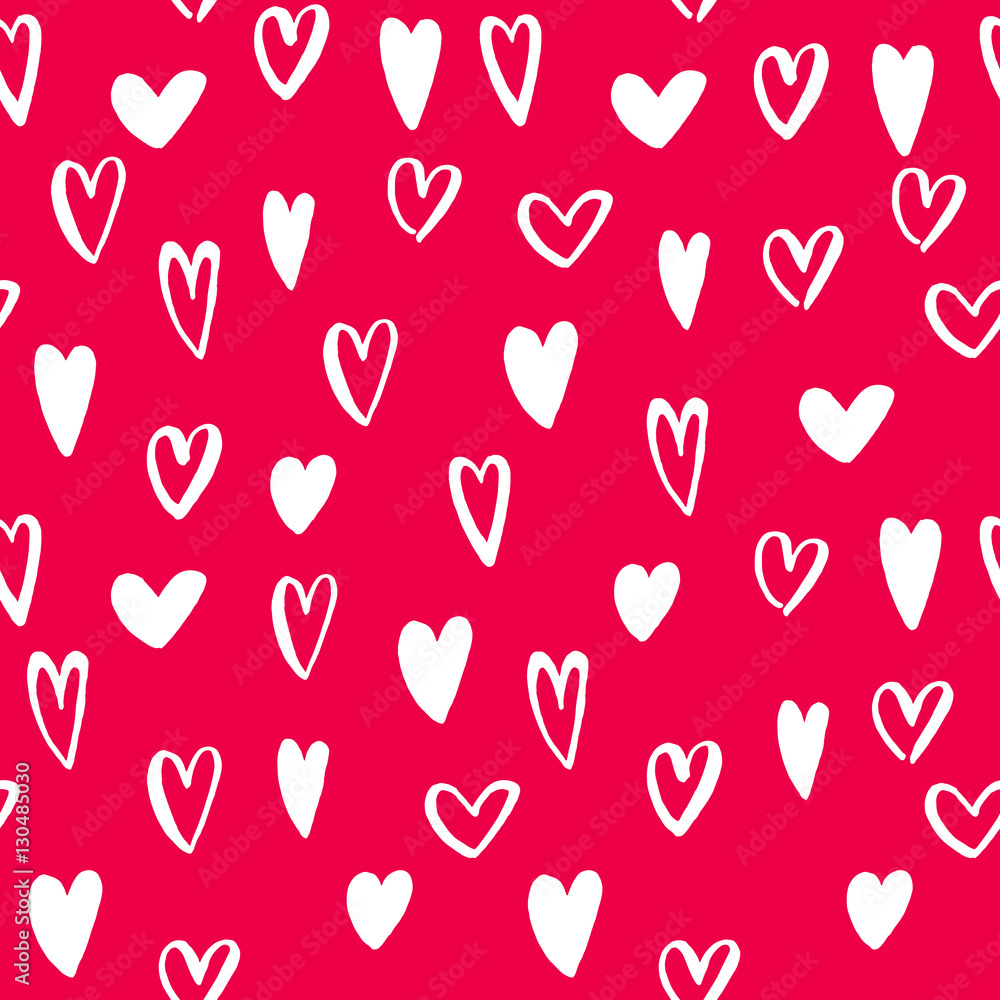 Vector heart icons seamless pattern background art for Valentine day