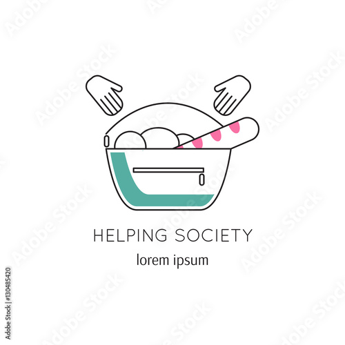 Helping society line icon