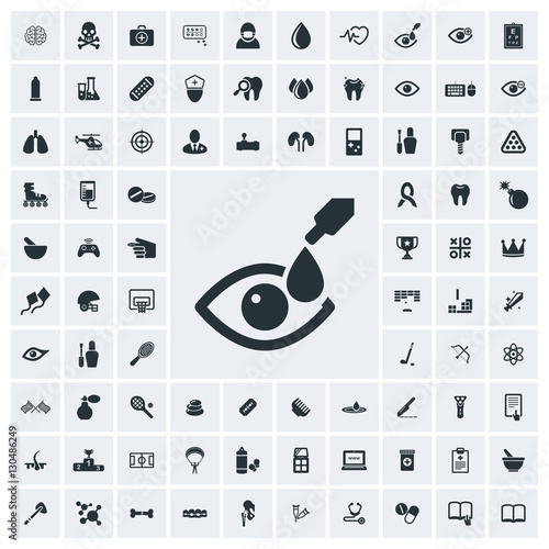 Eye drop icon, vector icon set