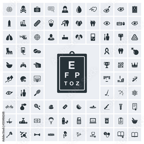 Eye test icon, vector icon set