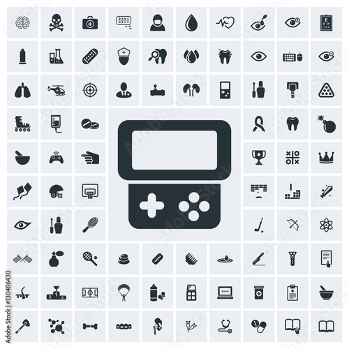 Portable game player icon, vector icon set
