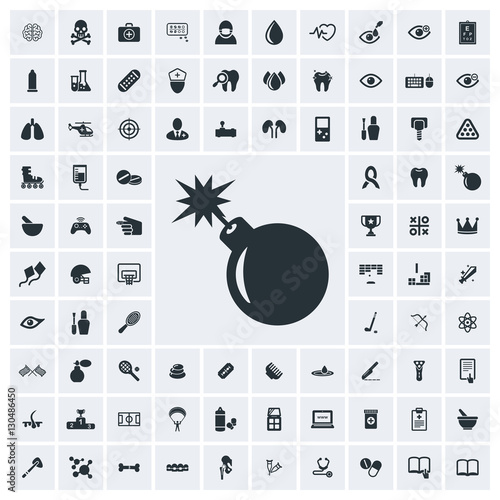Bomb icon, vector icon set