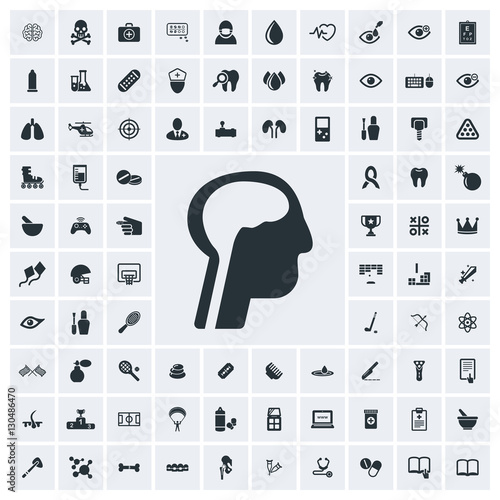Brain icon, vector icon set