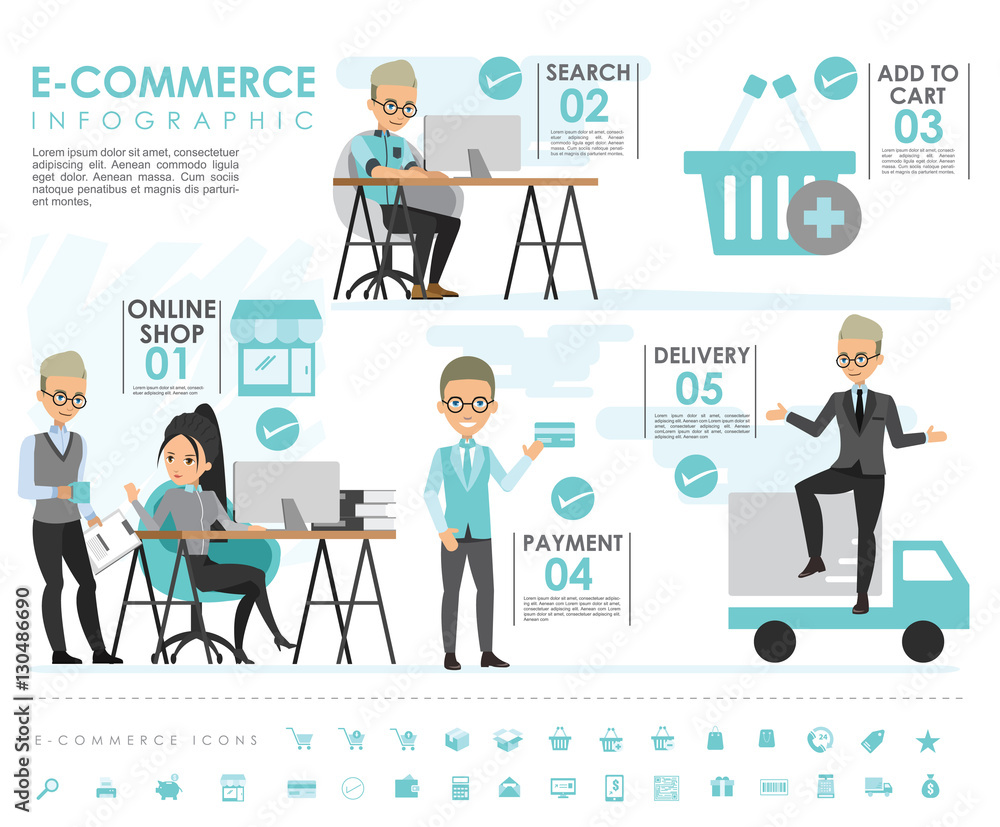 e-commerce info graphic with icons vector design e-commerce info graphic with icons vector design