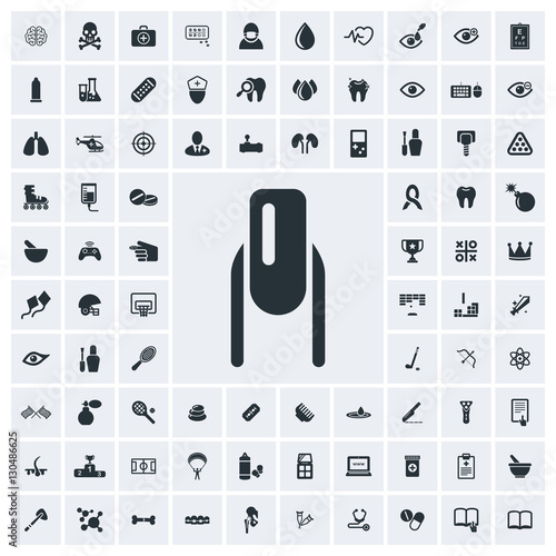 Nail icon, vector icon set