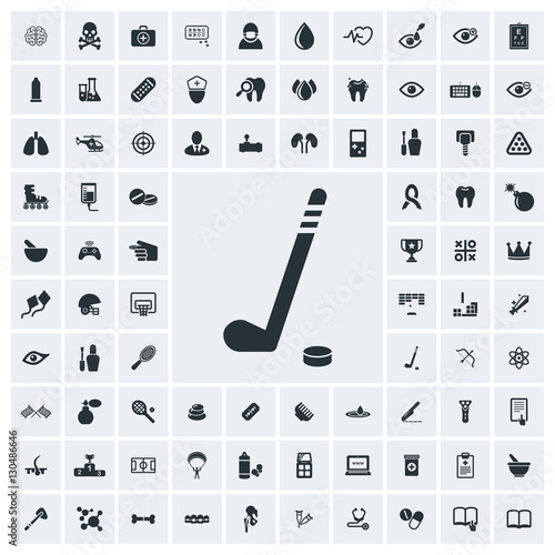 Hockey icon, vector icon set