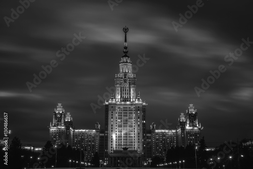 Moscow, Russia. Lomonosov Moscow State University at night © Madrugada Verde