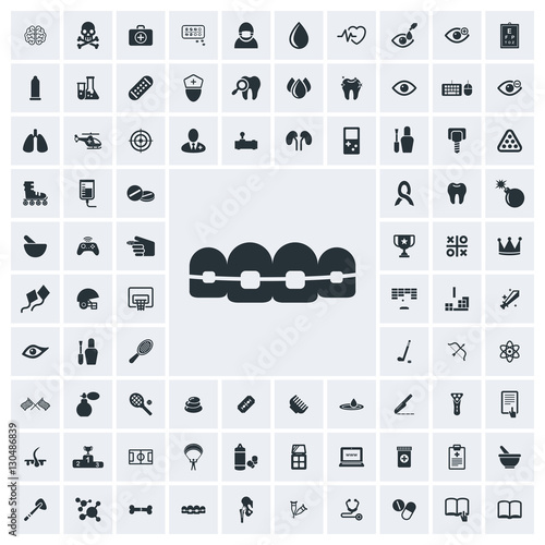 Tooth brace icon, vector icon set