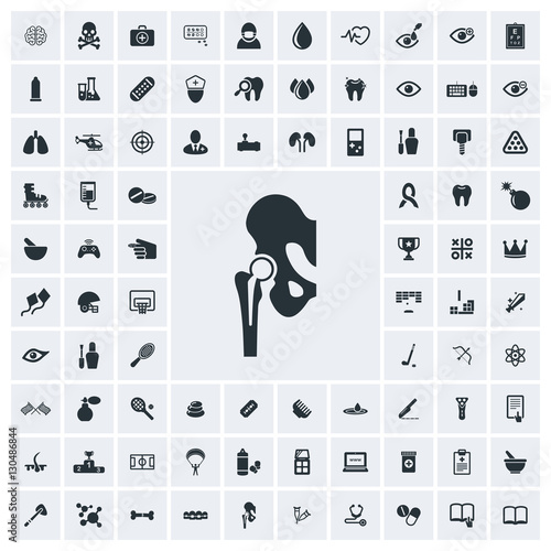 Hip replacement icon, vector icon set