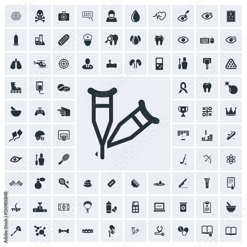 Walking sticks icon, vector icon set