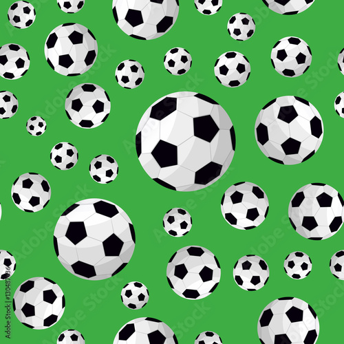 Soccer Ball Seamless Football Background Pattern. Vector