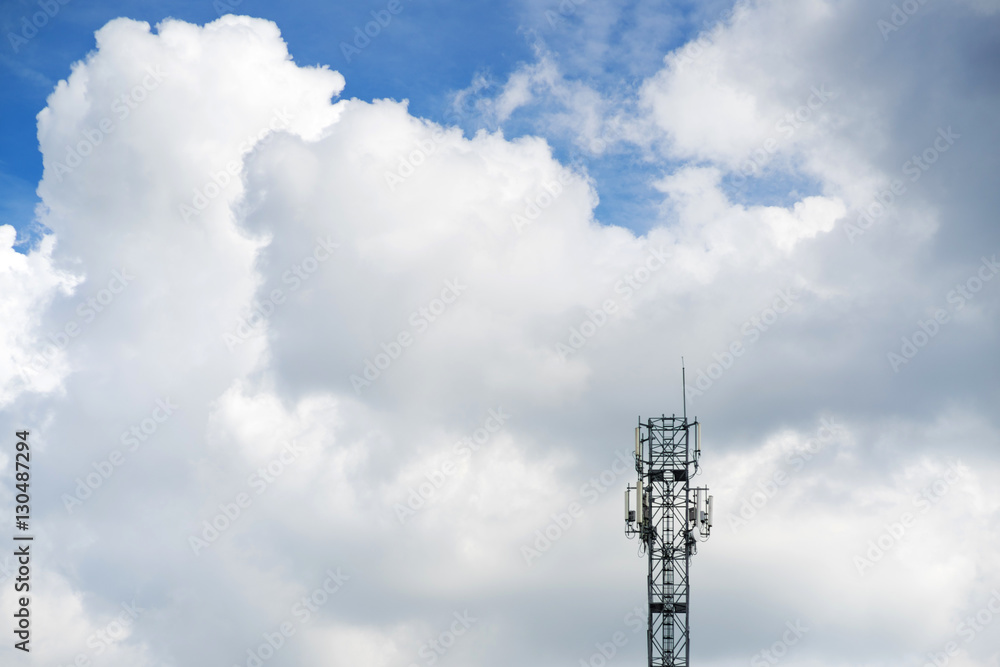 Communication Tower with Parabolic and GSM Antennas, Located in The Thailand.. Communication Tower with Parabolic and GSM Antennas, Located in The Thailand..
