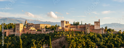 Konstfotografi Granada, Spain. Aerial view of Alhambra Palace