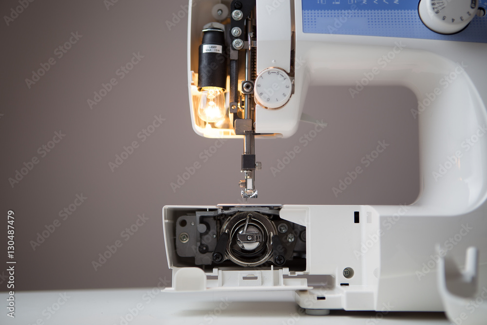 Fototapeta premium Sewing machine with open spool