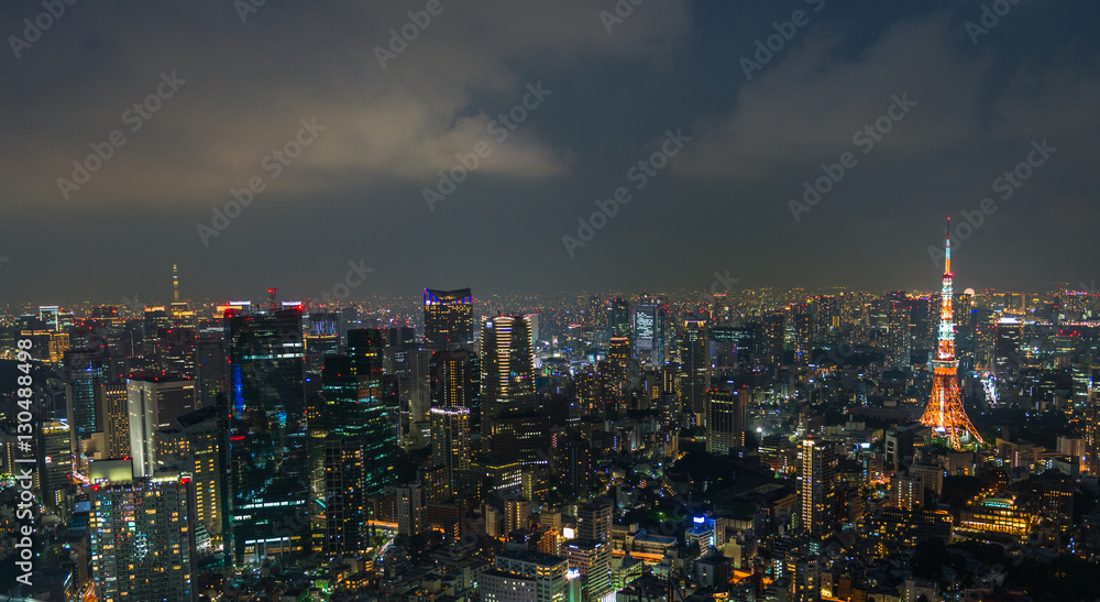 Aerial view of Tokyo Skyline Tokyo, Japan