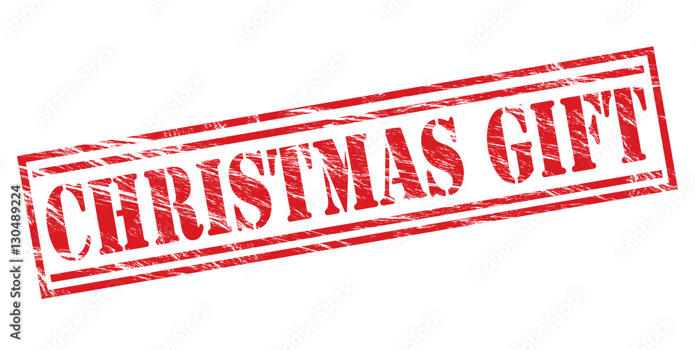christmas gift red stamp on white background christmas gift red stamp on white background
