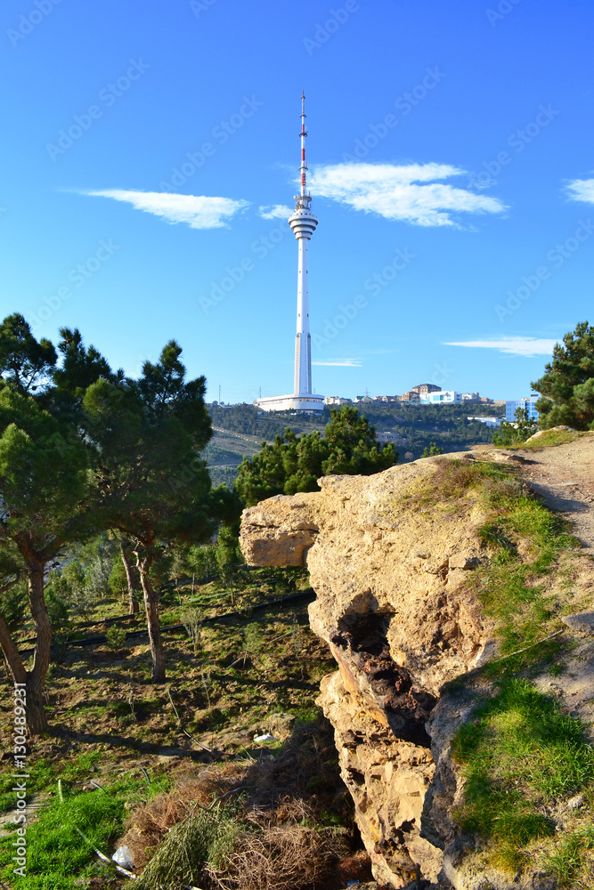 TV tower view from the Highland park, Baku, Azerbaijan TV tower view from the Highland park, Baku, Azerbaijan