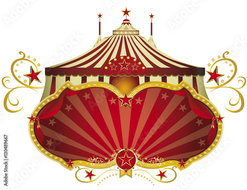 Circus red signboard