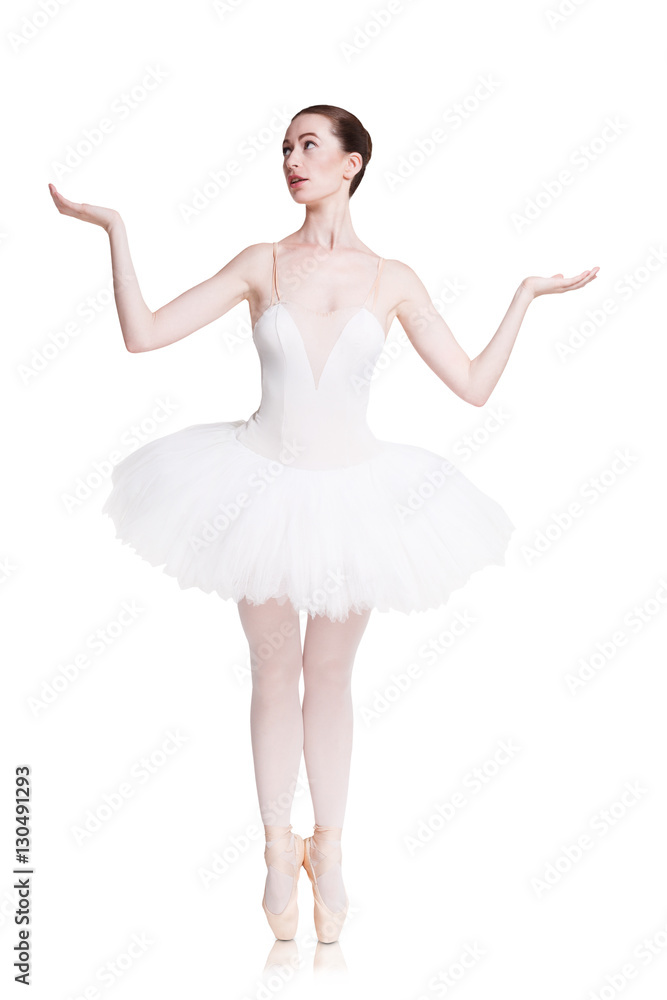 Beautiful ballerine dance in ballet position Beautiful ballerine dance in ballet position