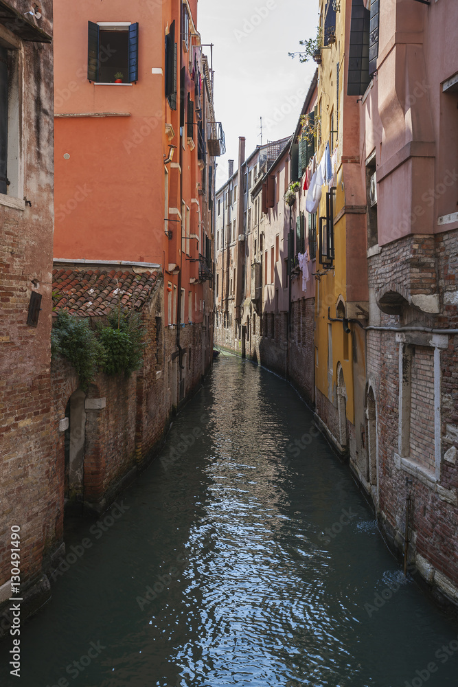 Venetian residential area along small canal Venetian residential area along small canal