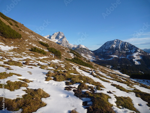 early winter trekking in beautiful salzkammergut
