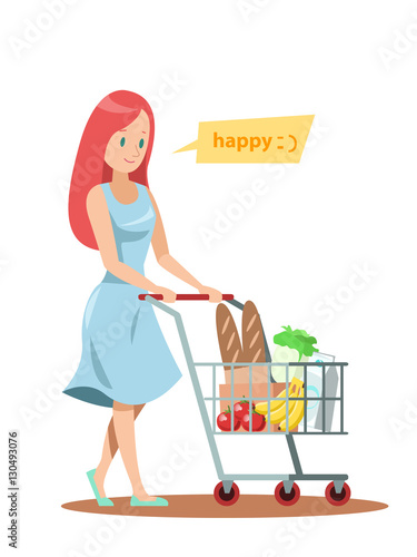 Female shopping character design no2