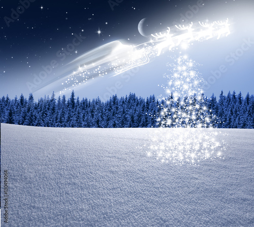 Santa Claus am Himmel
