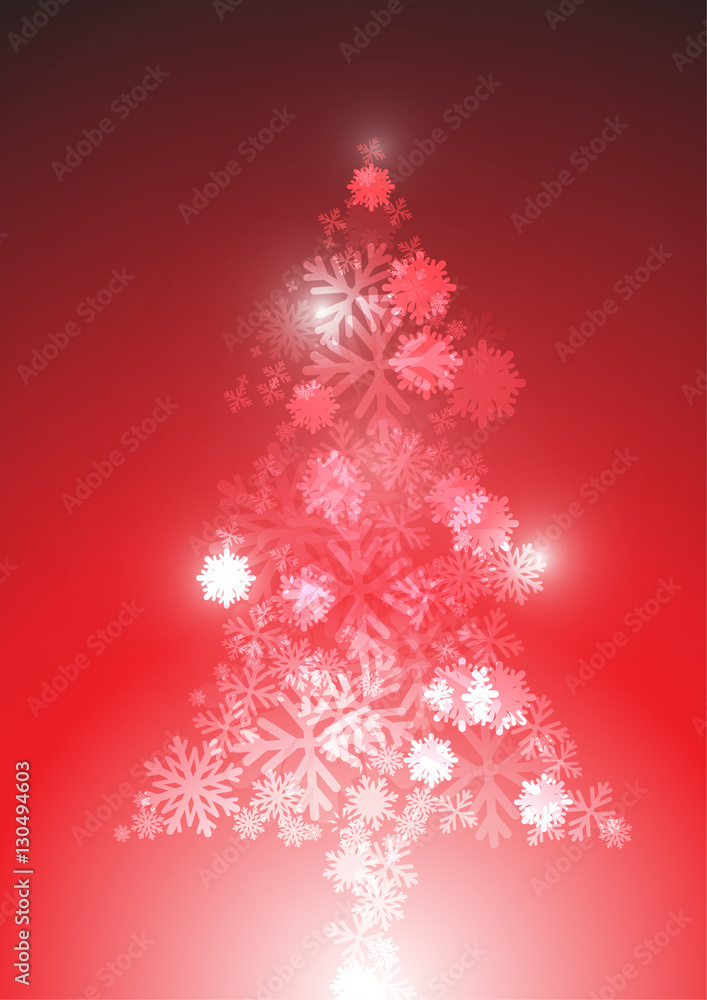 Vector : Snow flake christmas tree concept Vector : Snow flake christmas tree concept