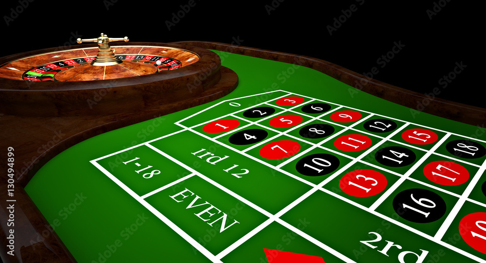 roulette and game table with different color god chips, dice and nobody around. concept of fun and gambling. nobody around. roulette and game table with different color god chips, dice and nobody around. concept of fun and gambling. nobody around.