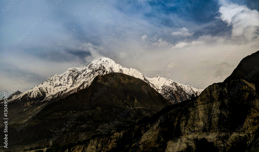 View to Rakaposhi peak, Karakorum mountains, Pakistan View to Rakaposhi peak, Karakorum mountains, Pakistan