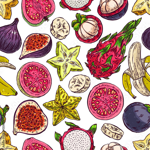 seamless exotic fruits