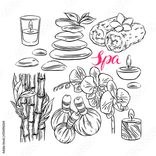 set of spa accessories