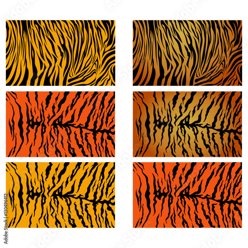 Realistic Tiger Stripes Vector Pattern Background Stock Collection