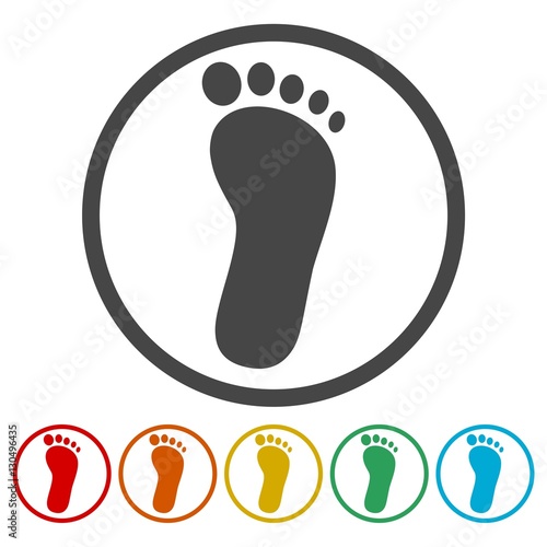 One footprint icons set 