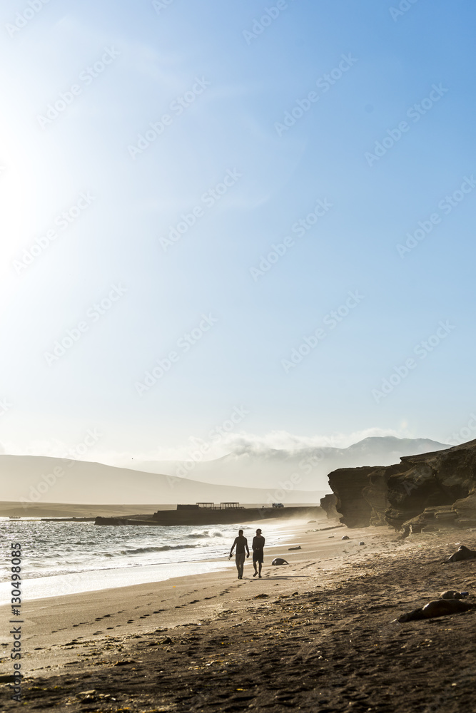 Walking down the beach