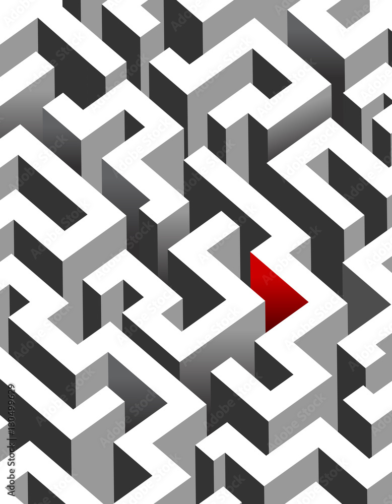 Black and white maze, labyrinth - isometric endless pattern - ve Black and white maze, labyrinth - isometric endless pattern - ve