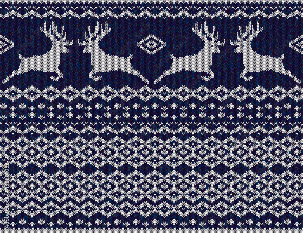 lue knitted sweater with deer seamless pattern lue knitted sweater with deer seamless pattern