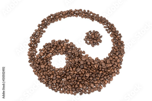 Brazilian coffee on a white background. Clipping path